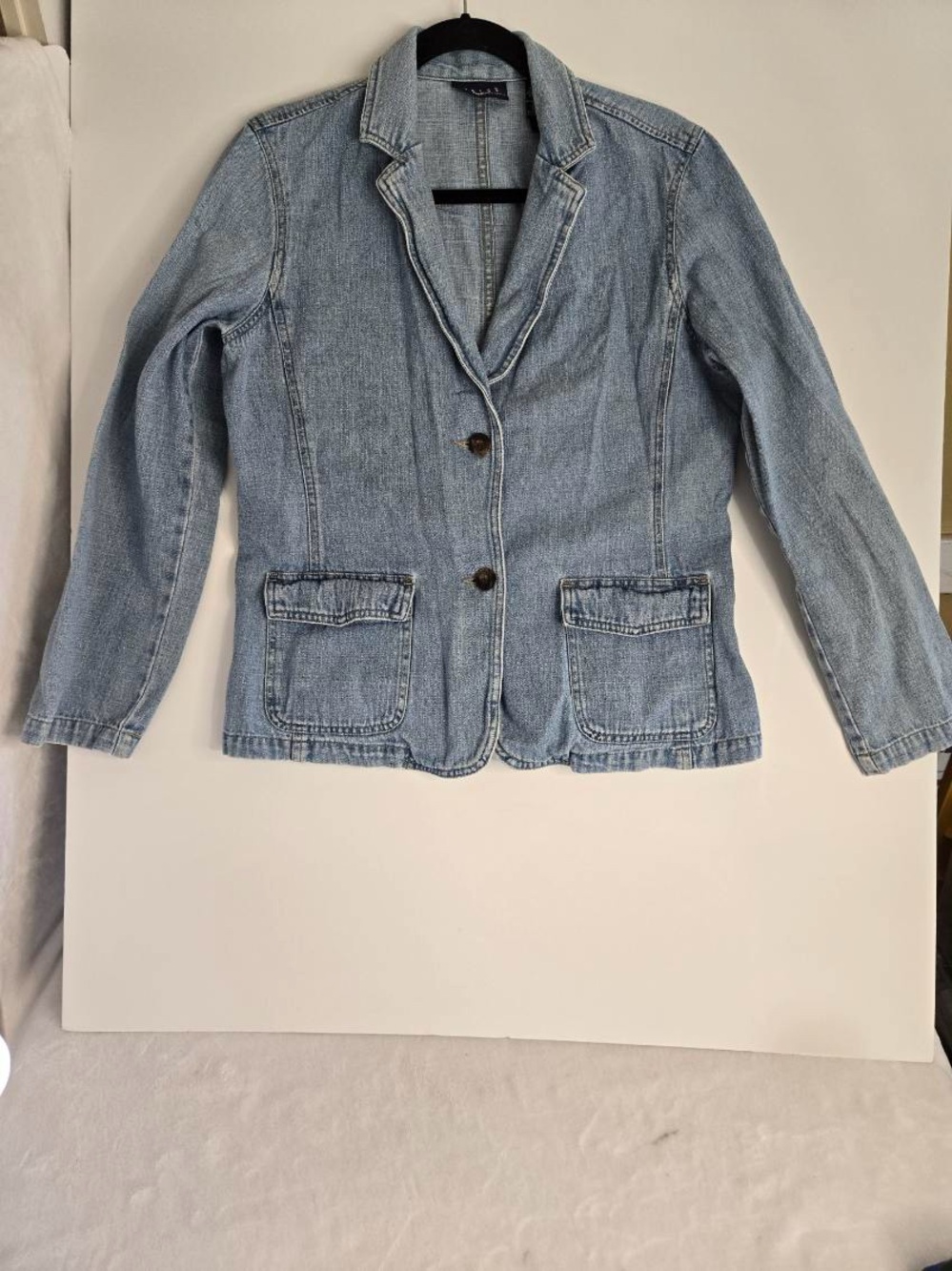 Liz Claiborne Light Wash Denim Blazer Jacket